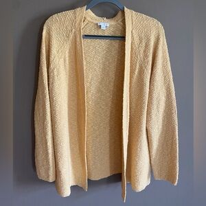 J. Jill Light Yellow Open-Front Cardigan